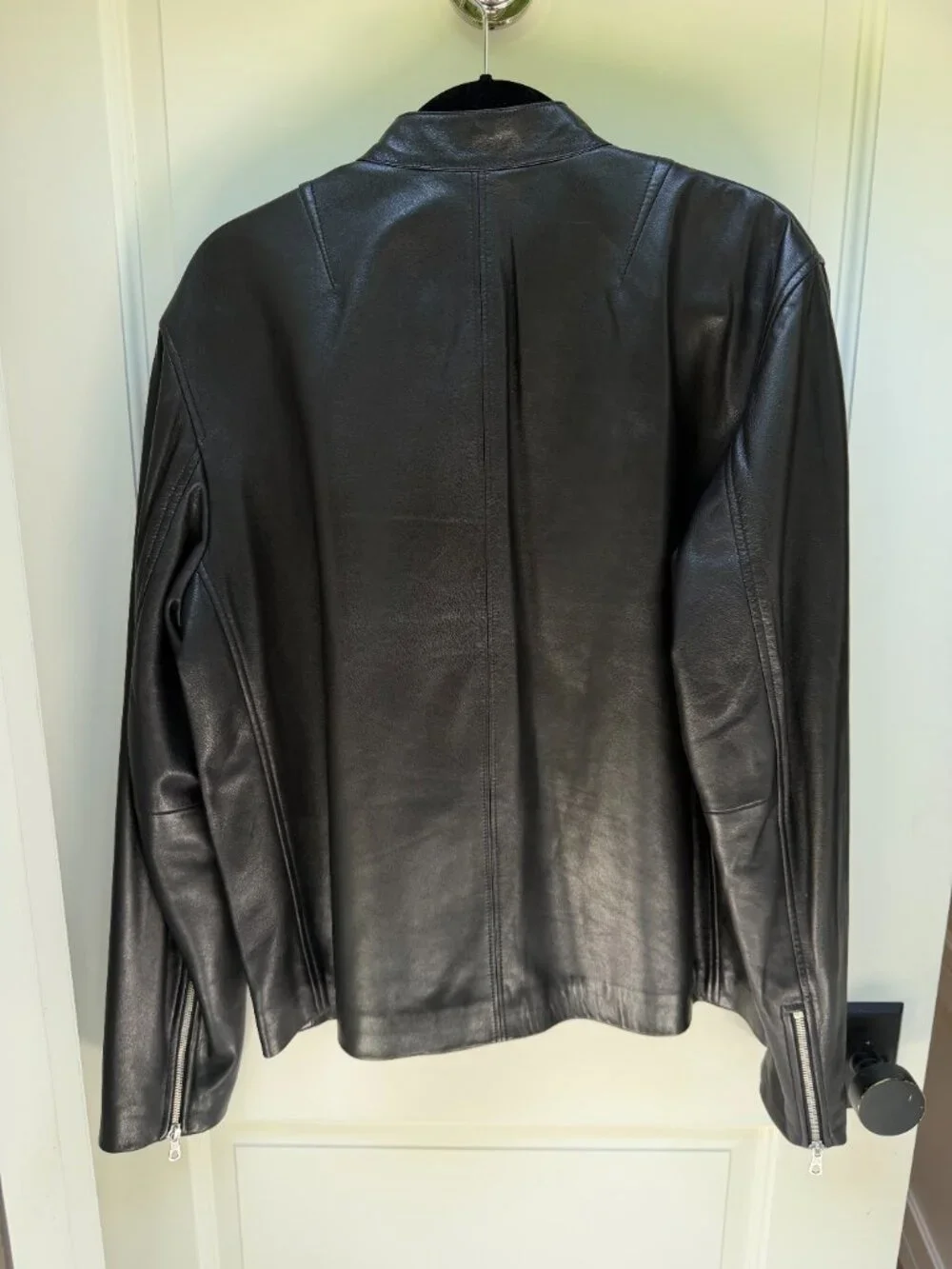 Rag & Bone Black Lamb Leather Cafe Racer Moto Jacket